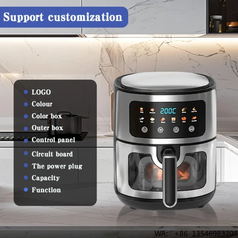 10L Smart Visual Air Fryer Electric Digital Deep Air Fryer Commercial Household Smart 10L Without Oil Air Fryer Oven - Image 3
