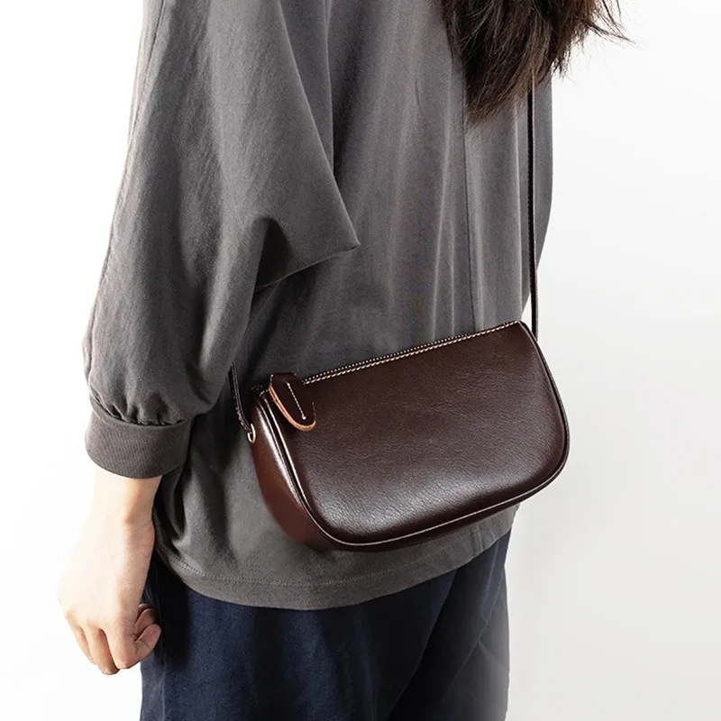 Vintage Shoulder Bag for Women Genuine Leather Sophisticated Everyday Casual Small Crossbody Bag Luxury Handbag Fashion - Image 2