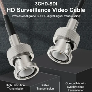 SDI BNC Cable Conector Male 1080p HD 3G HD SD SDI for cctv camera monitor Security System Coaxial Cord 1m