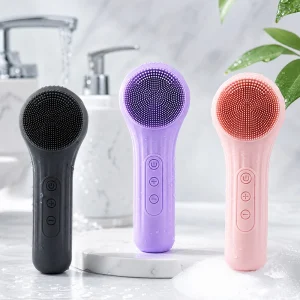 Sonic Waterproof Facial Cleansing Brush Rechargeable 2 in 1 Silicone Face Scrubber Exfoliating Vibrating Deep Clean Face Cleaner