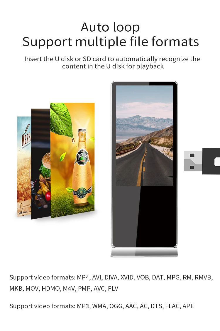 49 50 55 65 Inches HD LCD Digital Signage Advertising Touch Screen Market Gate Guide Android Media Player - Image 4