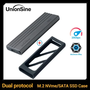 M.2 NVMe SSD Enclosure 10Gbps PCIe SSD Case Portable Box USB 3.2 Gen2 Tool Free External Adapter with Heat Sink Pad for M.2 SSD