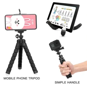 Flexible Octopus Phone Tripod Bendable Cellphone Stand Universal Mobilephone Holder 360 Degree Rotatable Ball Head Camera Mount