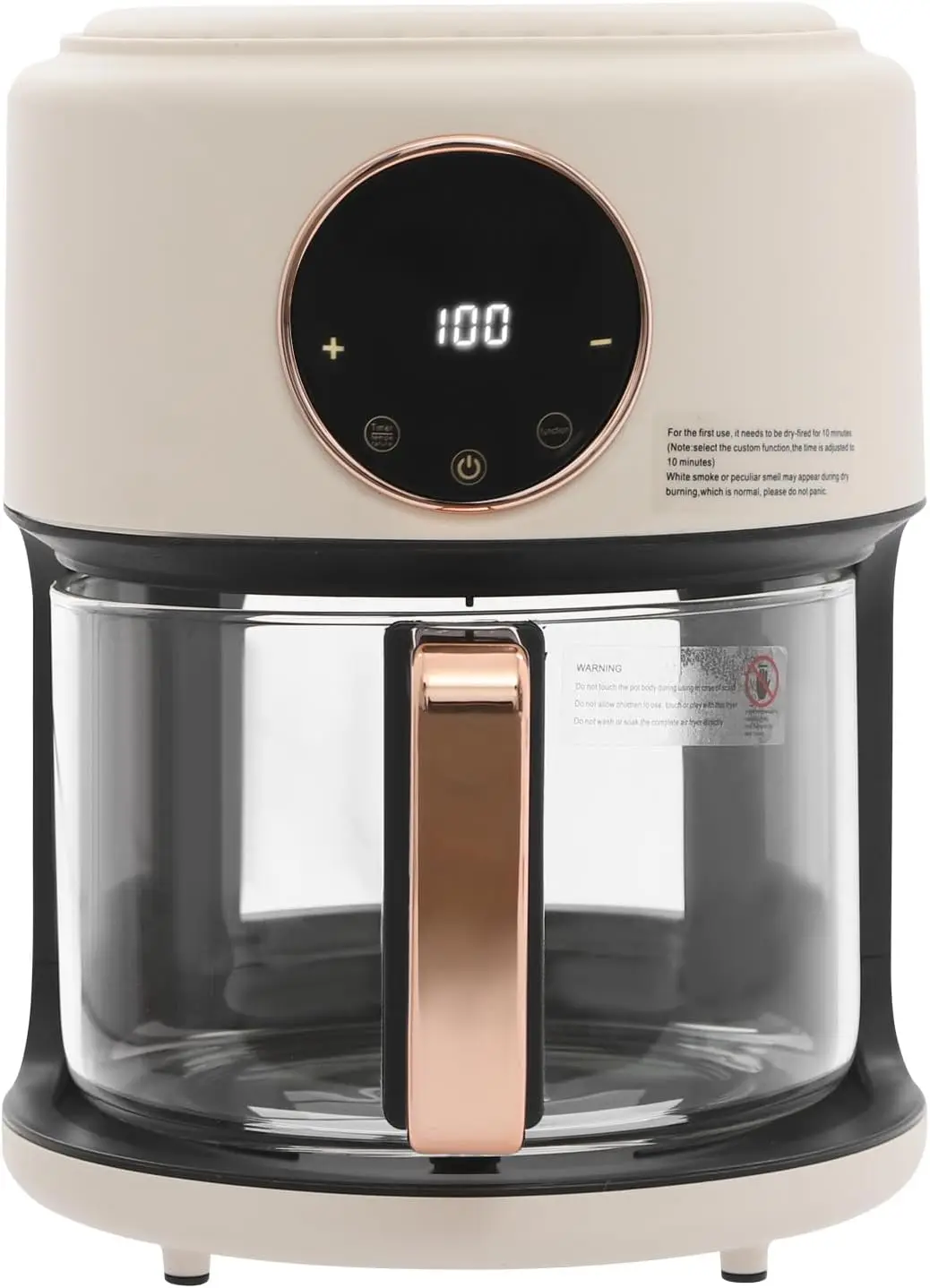 3.81Qt Air Fryer, Portable Glass Air Fryer Compact Smart Air Fryer Oven 8 Preset Modes with Digital Display Fast Preheat for Home Kitchens, Restaurants, Family Gatherings, Outdoor Picnics (White) - Image 2