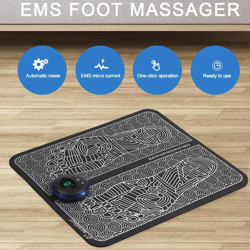 Foot Massager EMS Rechargeable Massage Mat Foot Relaxation Pads Electric Foot Massage Tool To Home Fitness Leg Muscle Massager