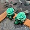 DIY accessories French medieval stud earrings 925 silver needle ins niche light luxury high-end rose flower fashion stud earring