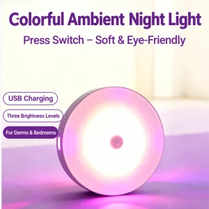 LED Smart Sensor Light RGB USB Rechargeable Night Bulb Lamp Automatic for Kitchen Cabinet Wardrobe Lamp Wireless Closet Light