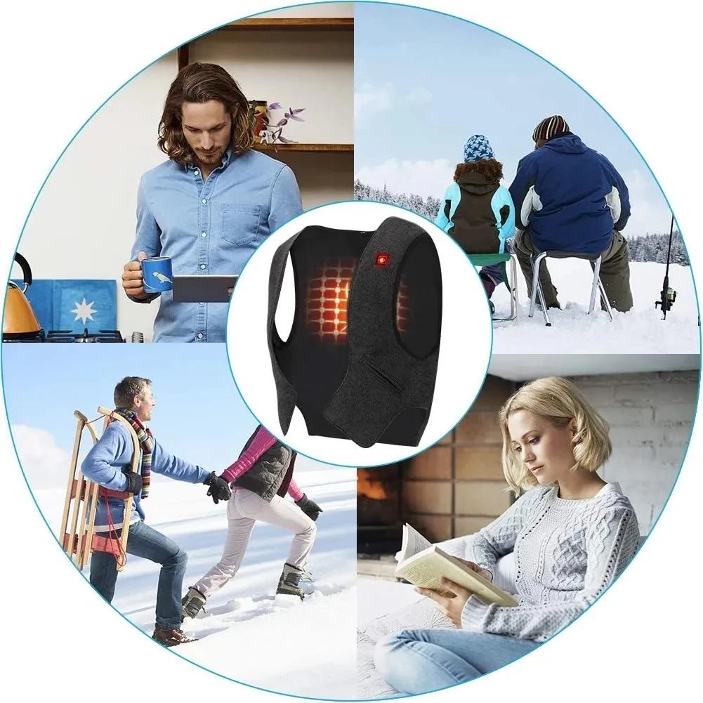 Men Autumn And Winter High Quality Heated Vest Electric Heated Vest Men Graphene Heat Coat USB Heating Padded Vest - Image 5