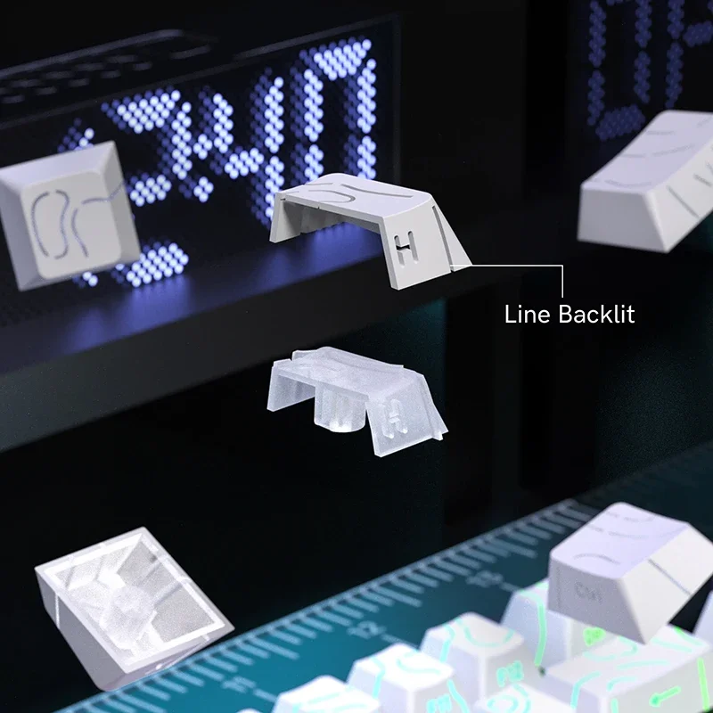 New Topographic Keycaps 4.0 Version Shine Through 98 Key PBT Cherry Profile Side Print Backlit for MX Gamer Mechanical Keyboard - Image 4