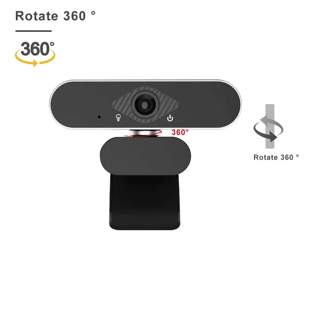 PEGATAH Webcam USB Cameras with Rotatable 360° Built-in Dual Mics Smart Full HD Webcam for PC Laptops Multi Functional Bracket - Image 3