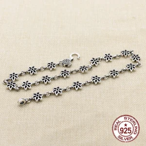 S925 sterling silver necklace with six starred cherry blossom hollowed out minimalist hip-hop personality fashion accessory