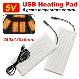 USB Heating Pad 5V Heating Mat Safe Electric Heating Film For Cervical Vertebra Warming Clothes Vest Coat Jacket Shoes Heater