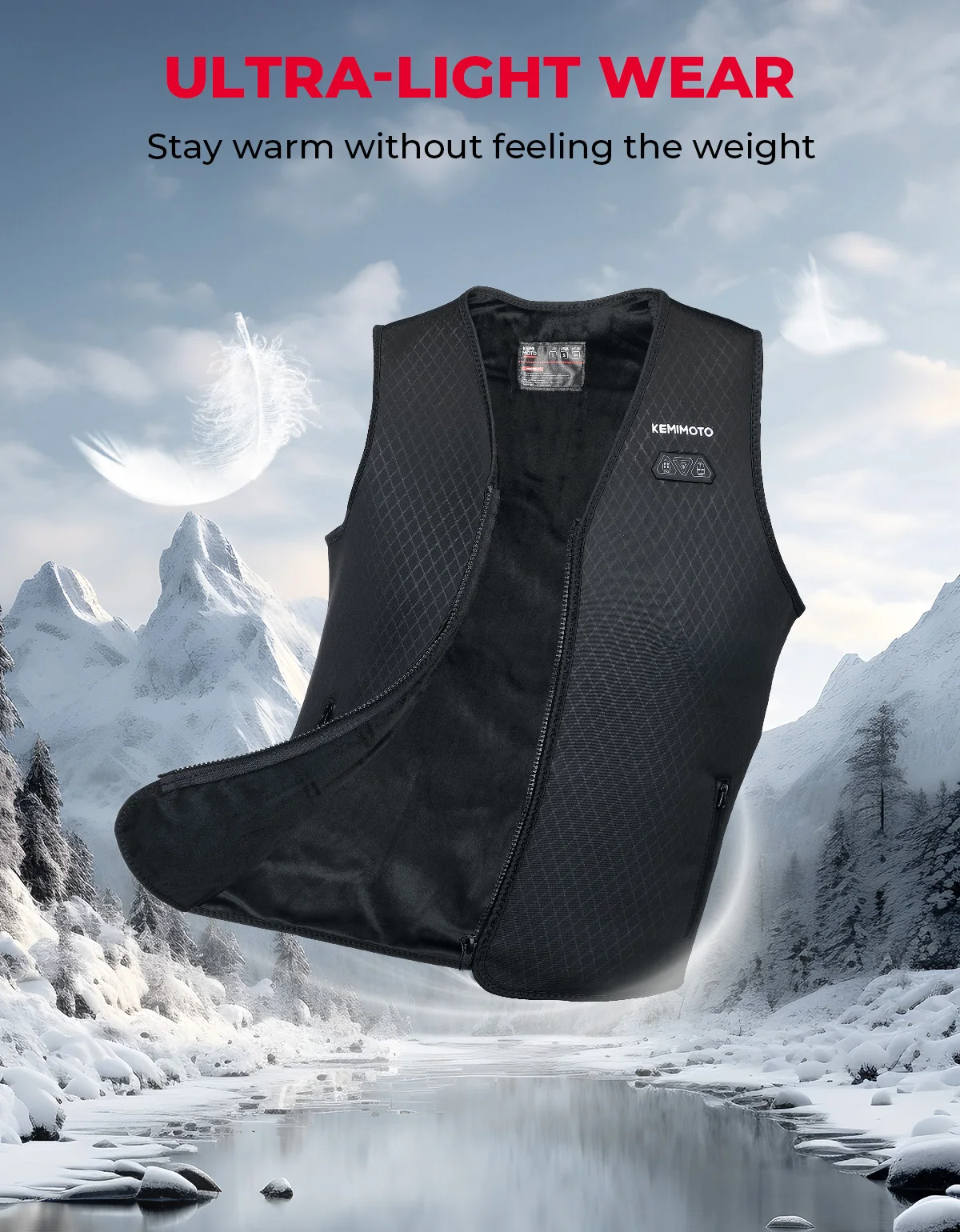 KEMIMOTO Heated Vest Heating Vest Men Women Keep Warm USB Electric For Winter Outdoor Motorcycle Riding Sport Skiing Fishing - Image 5