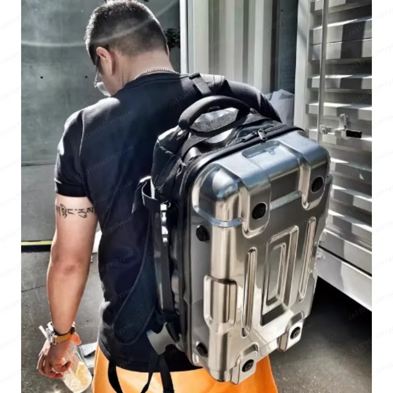 Fashion Backpack Men's Travel Computer Backpack Trend Ins Lightweight Large Capacity Fitness Cycling Locomotive Backpack - Image 4