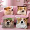 Cute Corgi Meme Funny Pillow Case For Sofa Bedroom Living Room Plush Cushion Cover Decorations and Protector