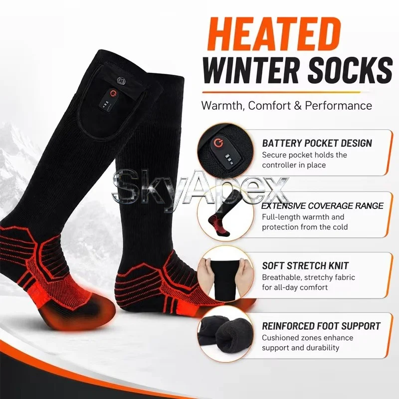 Unisex Winter Thermal Socks Long Lasting Heat Retention Outdoor Cycling Skiing Warm Sports Socks for Cold Weather Activities - Image 3