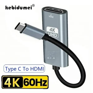 4K 60Hz Type C to HDMI Adapter USB 3.1 HUB HDTV Converter Cable for iPhone 15 TV Converter for PC MacBook iPad Samsung Laptop