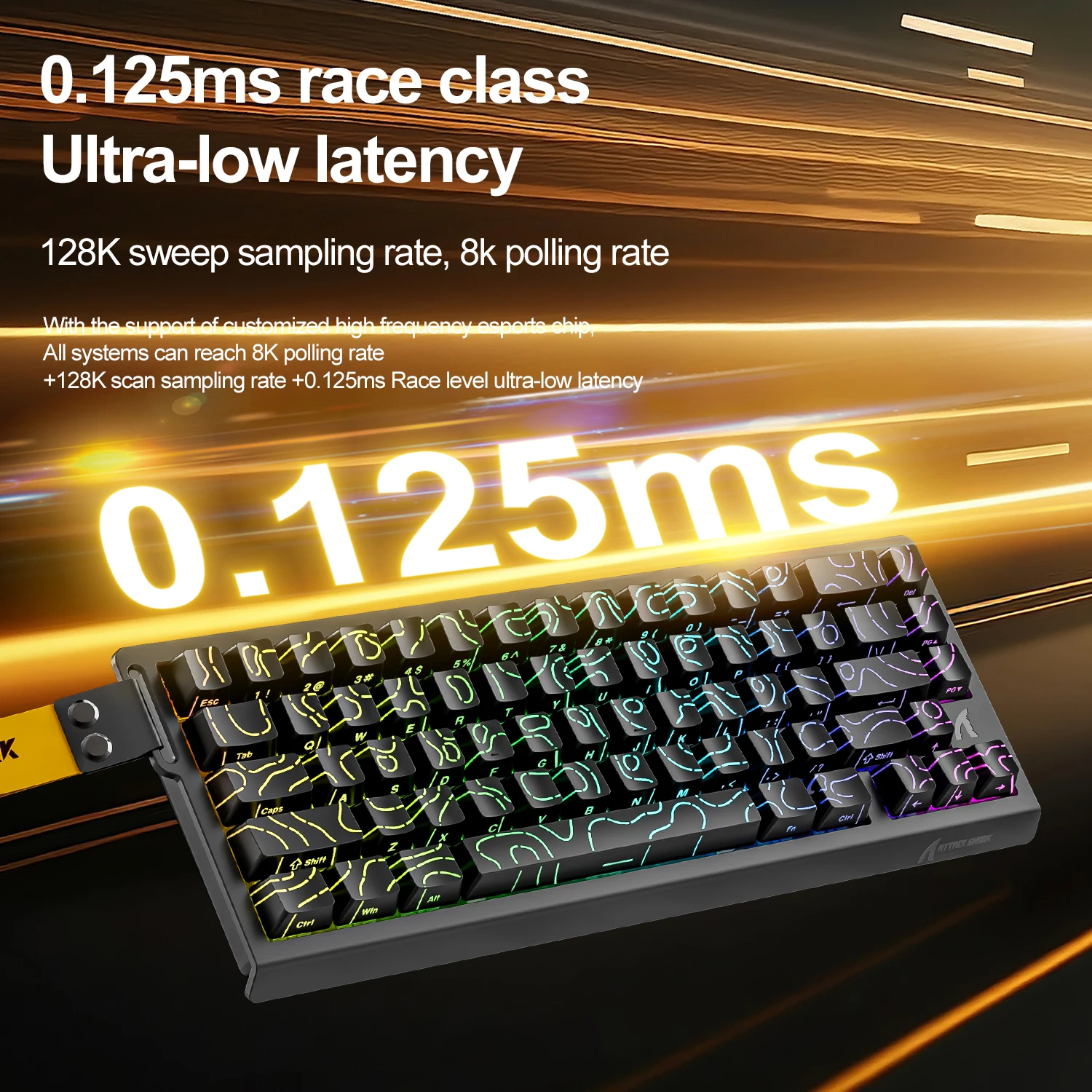 X68HE ATTACK SHARK Magnetic Gaming Keyboard Mechanical Wired for Pro Gaming 0.01mm Rapid Trigg 8000Hz SOCD/Rs 0.125ms 128K Rate - Image 5