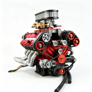 GS-V8 78cc Four Stroke Gas version Engine Model Water Cooled Electric Start Full Aluminum CNC Working Realistic Car Boat Hobby