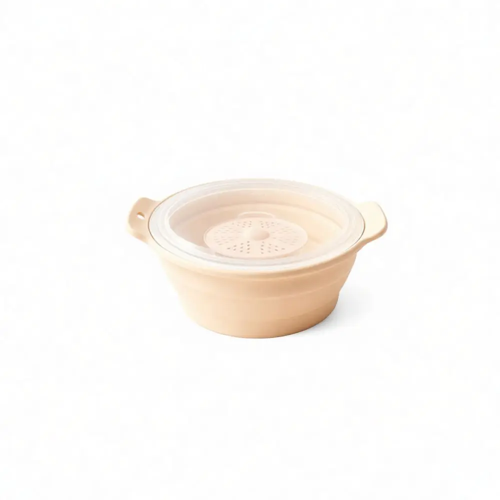 Foldable Food Grade Silicone Steamer Bowl Durable Kitchen Soup Cooker Multi Use Microwave Oven Air Fryer Safe Camping Pot - Image 3
