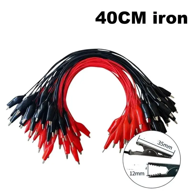 2Pcs Red Black Alligator Test Leads Double-ended Crocodile Clips Durable Copper Core for DIY Electronic Project Repair - Image 2