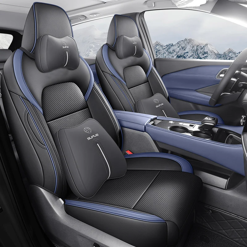 Fashion Custom Car Seat Covers For Nissan Qashqai 2023 2024 Waterproof Leather Cushion Seat Protective Cover Auto Accessories