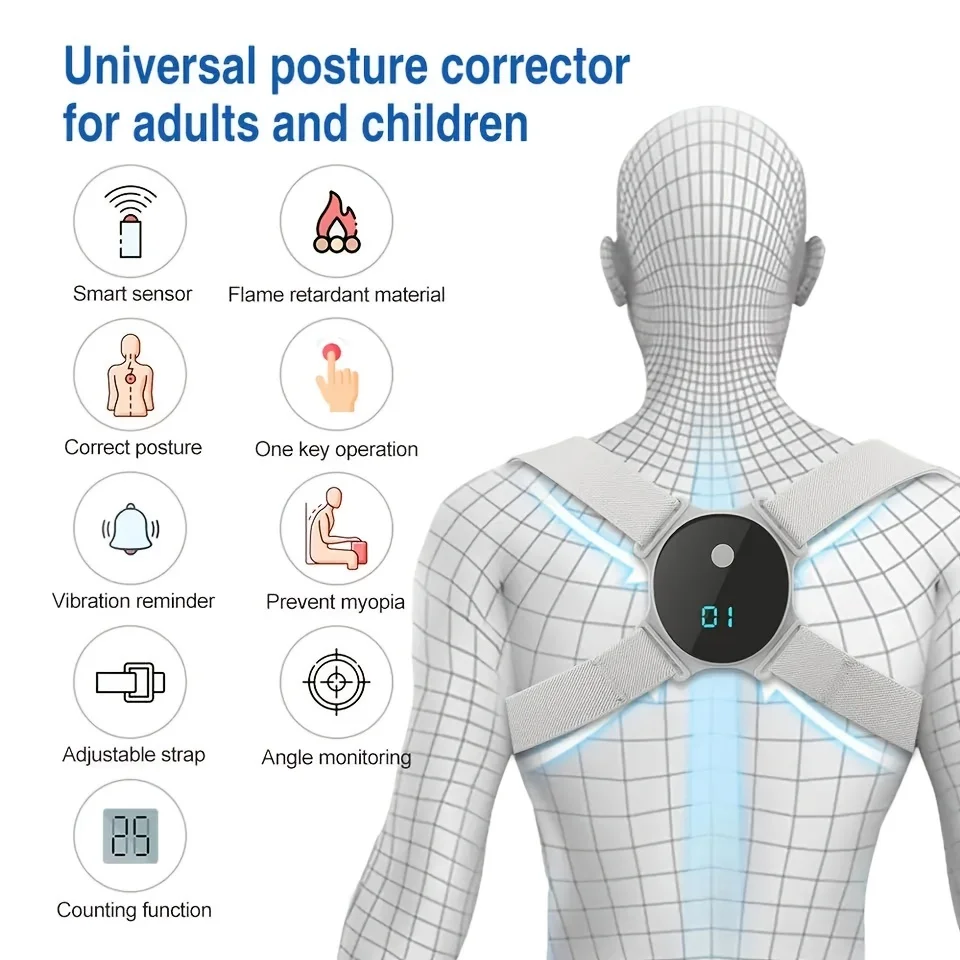 USB Rechargeable Posture Corrector Smart Back Shoulder Trainer with Vibration Alerts, Adjustable Straps Lightweight Comfortable - Image 3