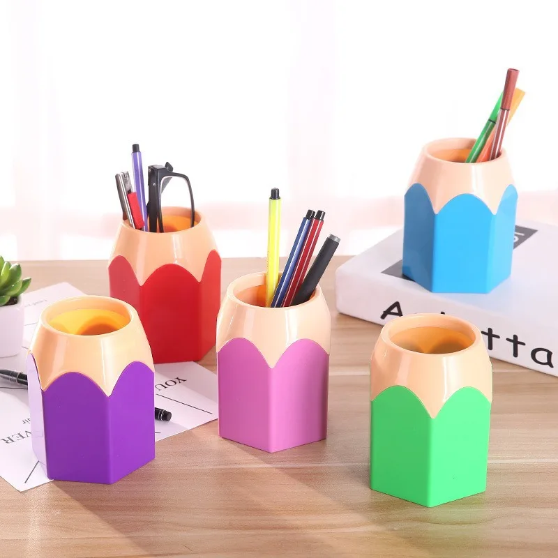 Storage Pen Holder Student Learning Office Stationery Storage Desktop Pencil Holder Pen Pot Makeup Brush Storage Bucket - Image 2