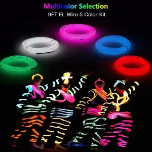 Cold LIght 2M LED Neon Glow Flexible Croppable EL Wire Light String Waterproof Luminous Cable Outdoor Indoor Decor