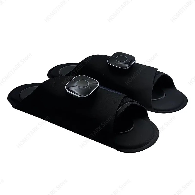 EMS TENS Foot Massager Slipper, USB Rechargeable Pulse Stimulator with 2 Control Units, Home Foot Physiotherapy Relax Device