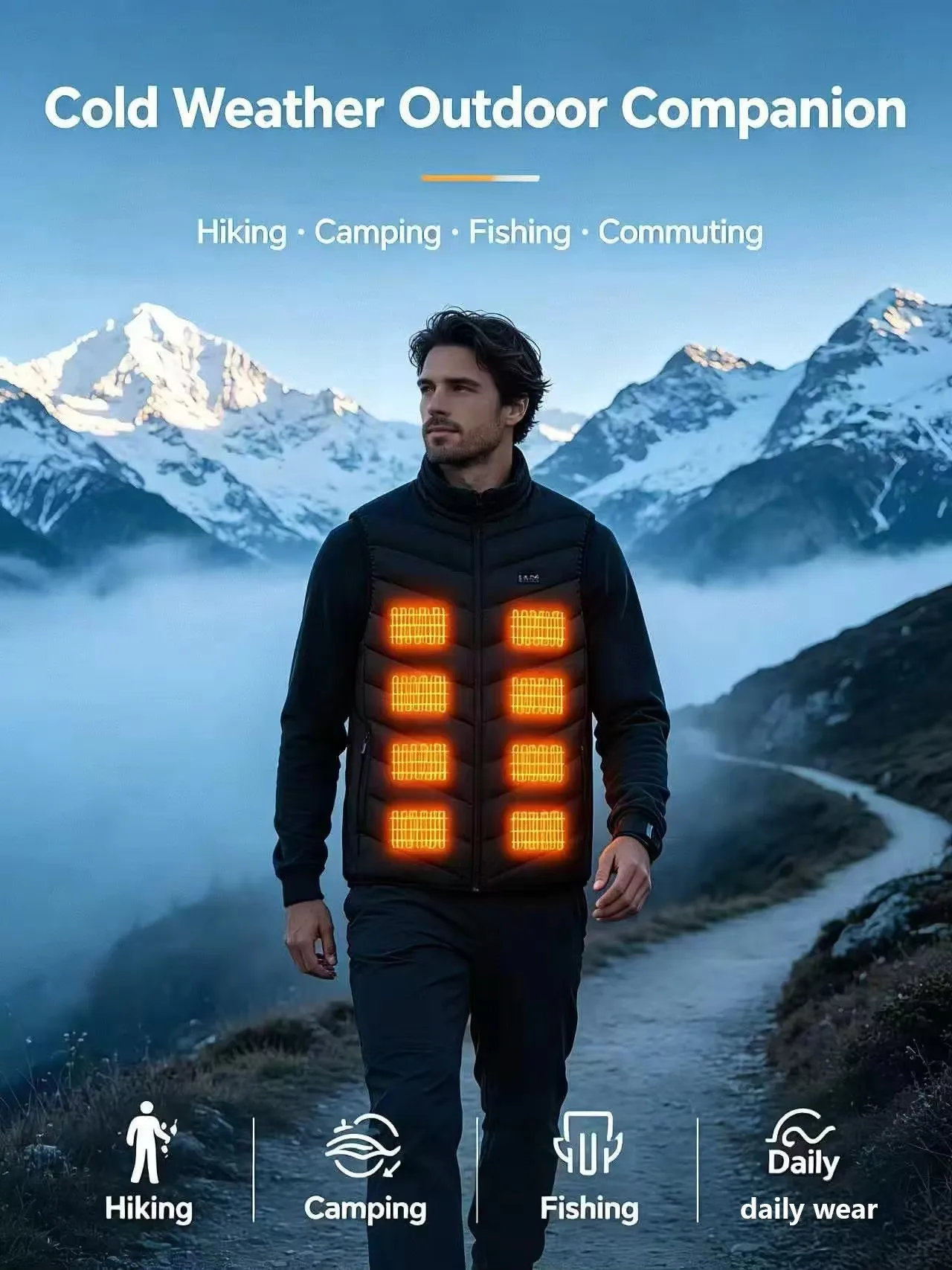 21 Heated Vest Zones Electric Heated Jackets Men Women Sportswear Heated Coat Graphene Heat Coat USB Heating Jacket For Camping - Image 3