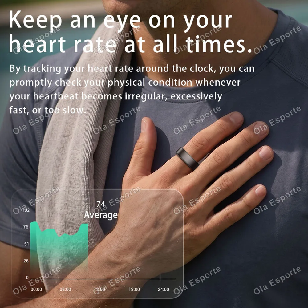 Health Monitoring Smart Ring Fitness Activity Tracker Sleep Tracking Heart Rate Wearable Wellness Ring for Men Women R12 - Image 5