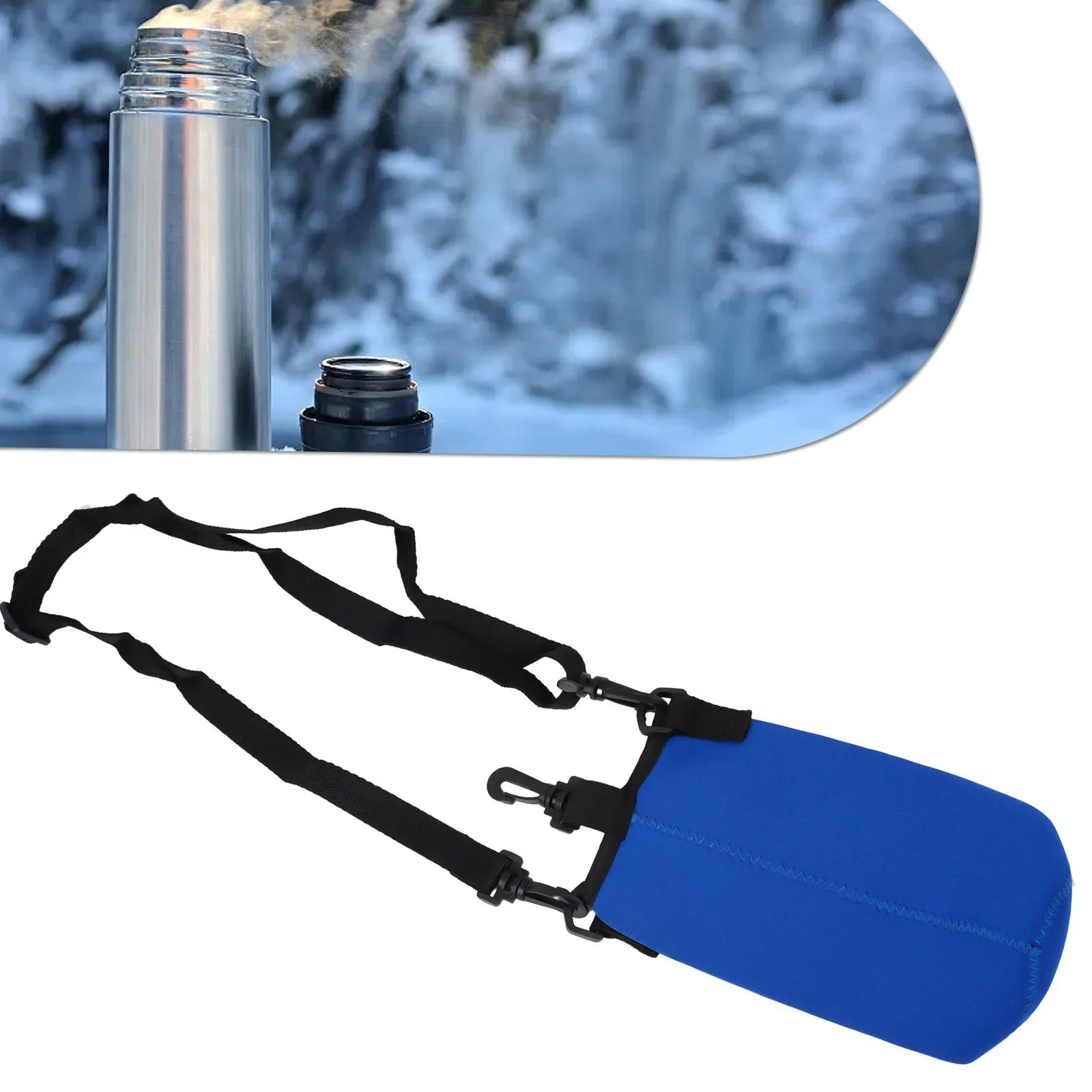 1pc 1000ML Portable Water Bottle Carrier Insulated Cover Bag Holder Strap Pouch 8cm Diameter Outdoor Travel Spare Parts - Image 4