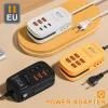 6 Ports USB Fast Charger Power Strip Desktop Charging Station Fast Charging EU/UK/US Plug USB HUB Adapter Socket 3Type C 3USB