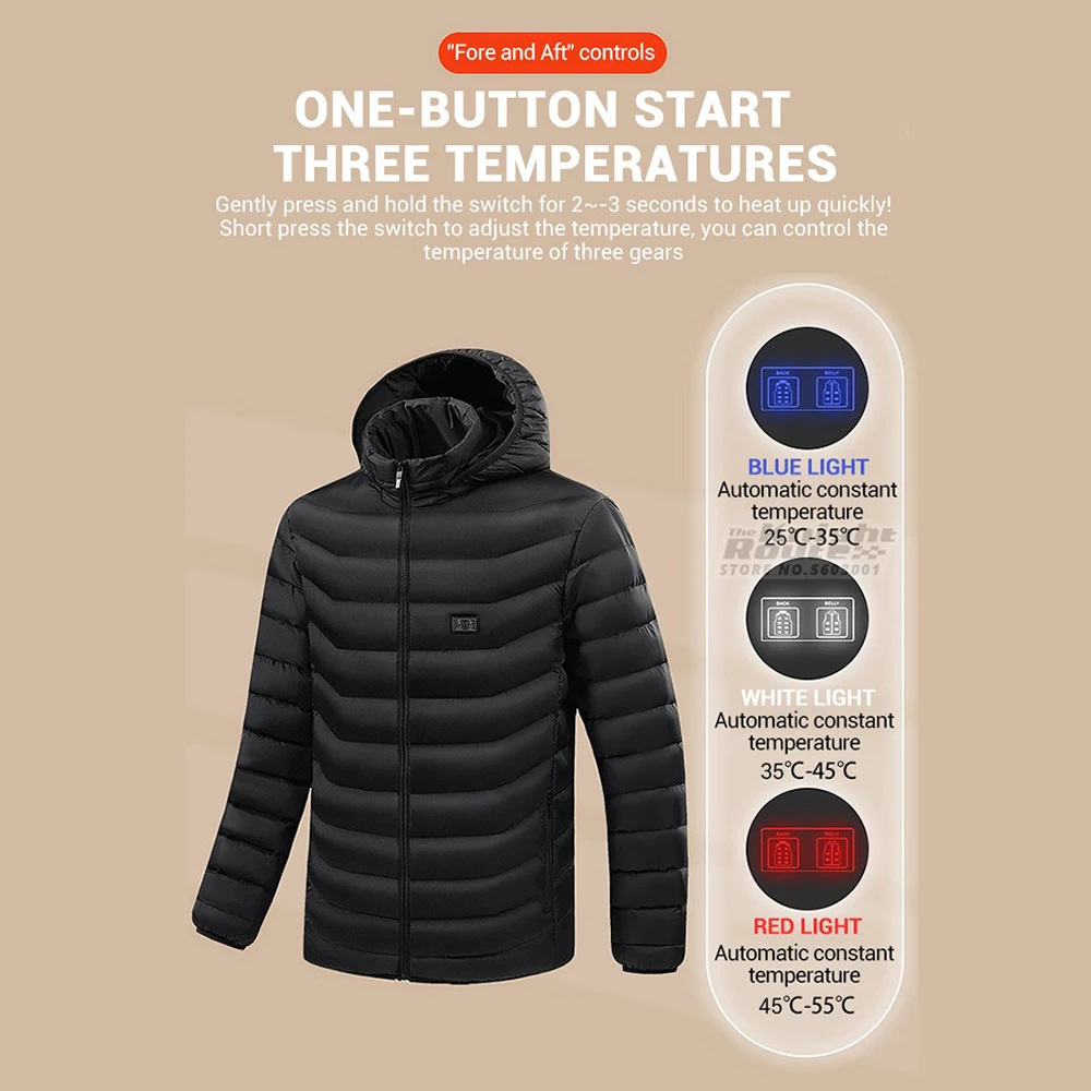 40 Areas Heated Jacket Winter Men's Women's Motorcycle Jacket USB Electric Heating Jacket Heated Vest Moto Thermal Clothing Coat - Image 4