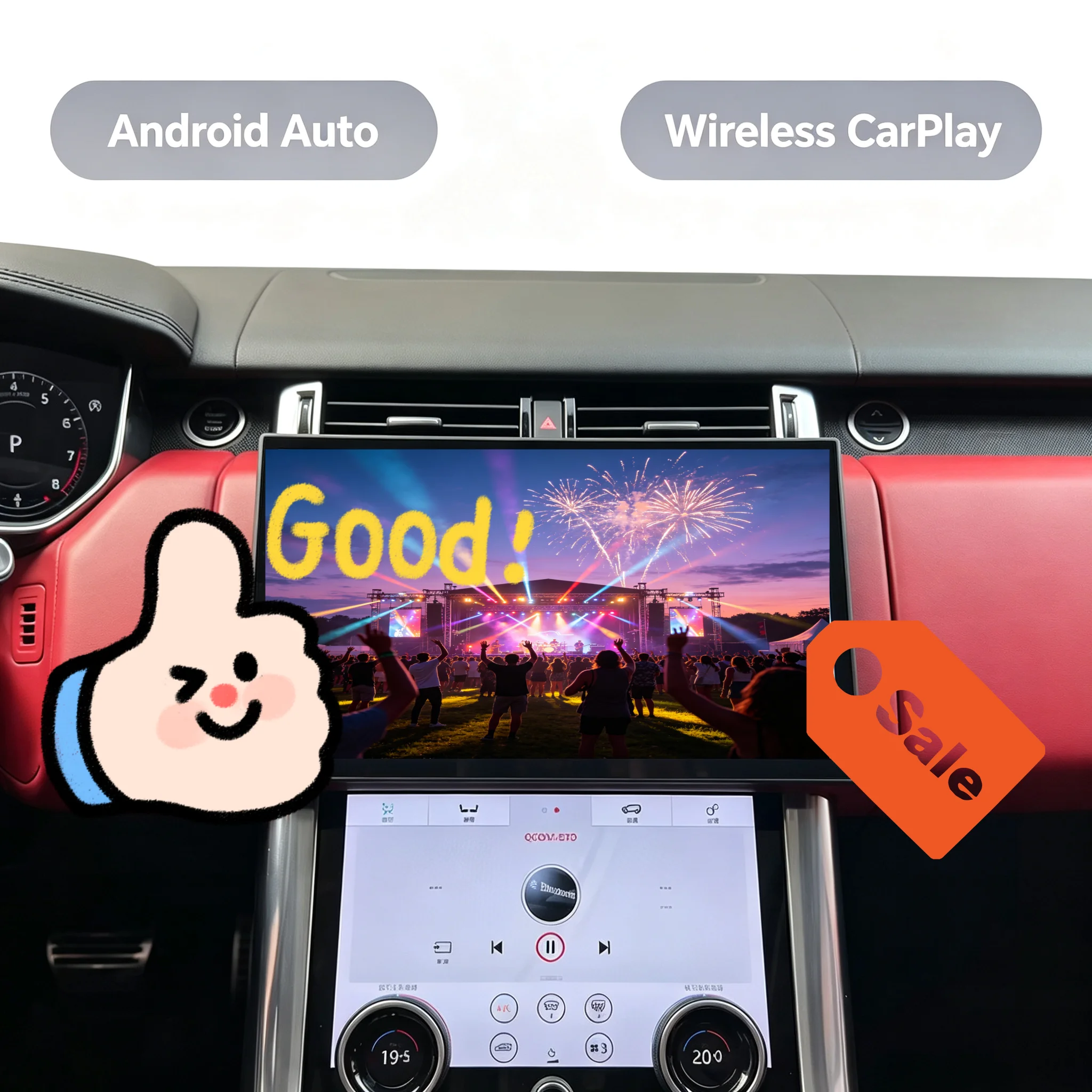 For Land Rover Sport L494 Vogue L4052013-2022 13.3" CarPlay Android14 Screen Smart Navigation Supports Keep OEM Menu Compatible