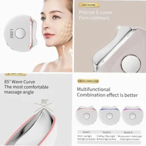 Portable LED Facial Massager, Hot & Cold Therapy Beauty Device for Face & Neck Lift