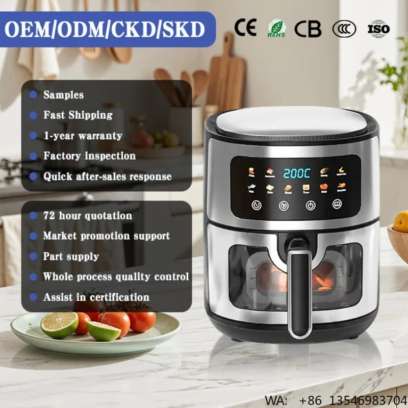 10L Smart Visual Air Fryer Electric Digital Deep Air Fryer Commercial Household Smart 10L Without Oil Air Fryer Oven - Image 2