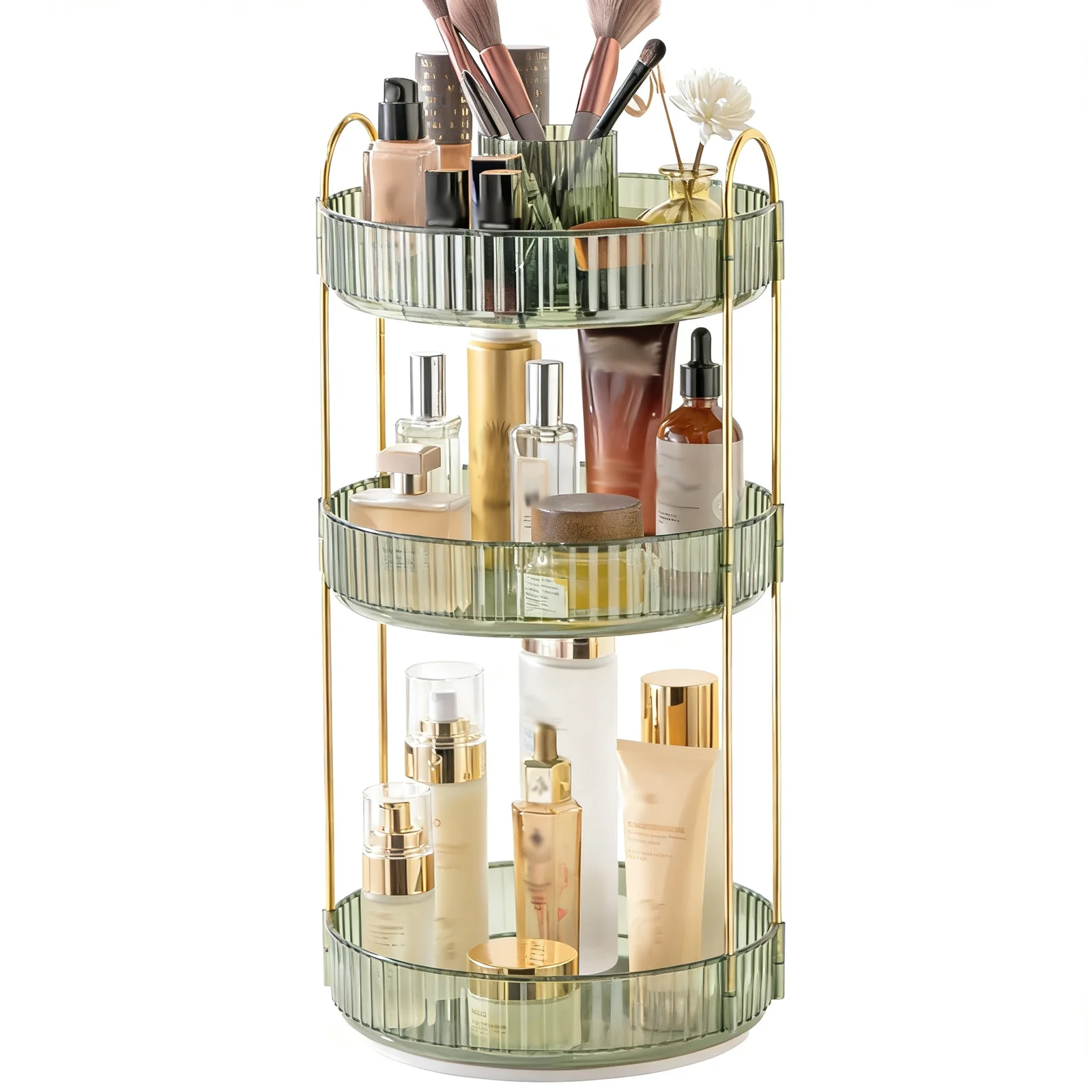 Skincare Organizer Rotating Makeup Organizer Cosmetic Storage Rack Perfume Display Stand Vanity