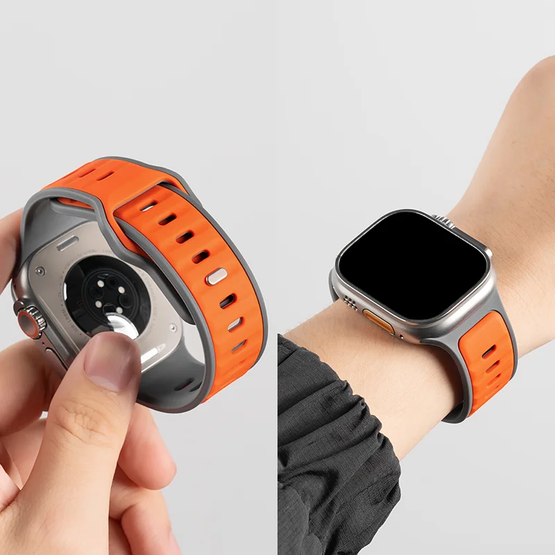Silicone band for apple watch Series ultra3 49mm 46mm 42mm 44mm 45mm 45 44mm sports strap iwatch 11 10 9 8 7 6 SE 5 Accessories - Image 2