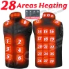 28/9 Areas Heated Vest Men Jacket Heated Winter Womens Electric Usb Heater Camping Jacket Man Thermal Vest Body Warmer Coat 6XL