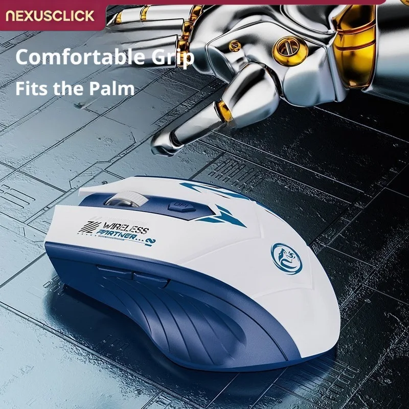 NexusClick Rechargeable Silent Wireless Mouse Bluetooth 5.4 & 2.4G,6 Keys Ergonomic Hand Rest Gaming Office Mice for PC Notebook - Image 3