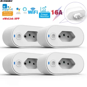 EWeLink WiFi Smart Socket Adapter with Energy Monitoring, Works with Alexa And Google Home Voice Control via EWeLink App