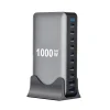 1000W 10-Port GaN Desktop Adapter 140W PD Fast Charging for MacBook Pro Laptop, 100W for Phone Tablet, Multi Port USB Hub Statio