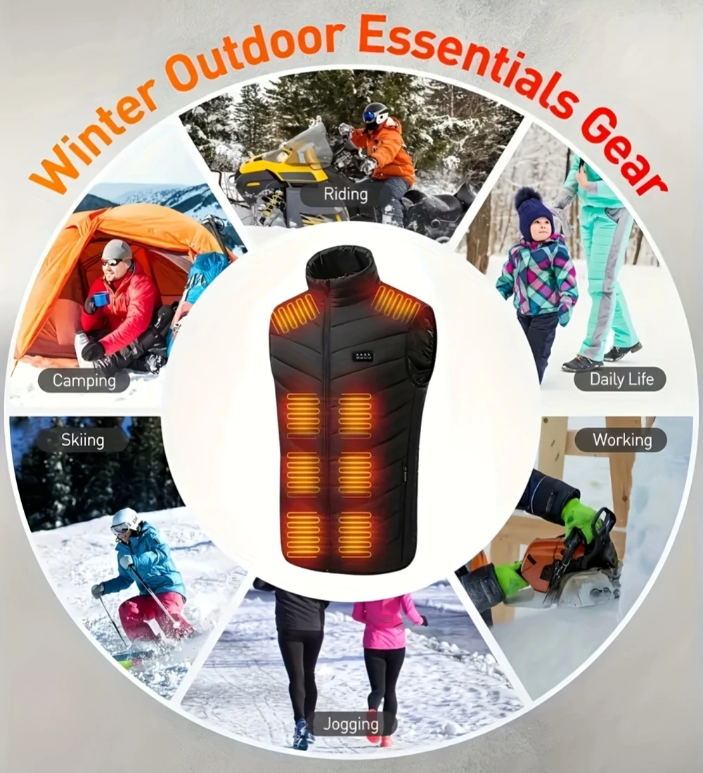 28/9 Areas Heated Vest Men Jacket Heated Winter Womens Electric Usb Heater Camping Jacket Man Thermal Vest Body Warmer Coat 6XL - Image 6