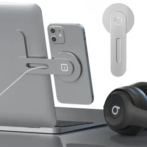 2026 Magnetic Laptop Phone Holder Computer Monitor Side Cell Phone Slim& Foldable For iPhone 14 13 12 Series Case and All Phone