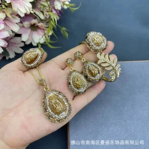 DIY accessories Internet celebrity live broadcast of the same new natural shell four-piece fashion hand-inlaid color-preserving