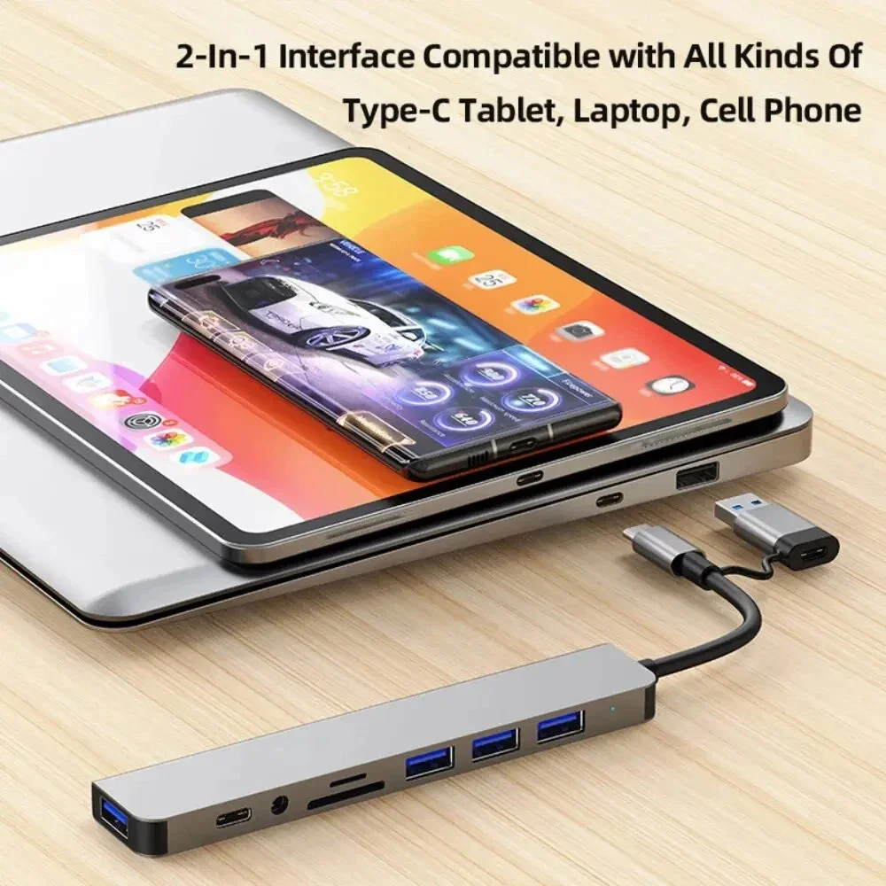5Gbps USB 3.0 HUB USB C HUB USB C Docking Station High Speed Splitter Multiport Adapter TF SD Card Reader for PC/Laptops/MacBook - Image 5