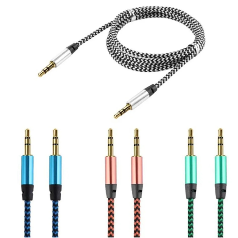 3.5mm Audio Cable Public To Public Copper Wire Core Vehicle Universal Connection Line Colour Colorful Weaving Digital Products - Image 5