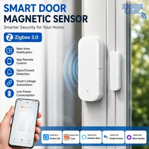 Zigbee3.0 Home Security Door Window Sensor Magnetic Open Closed Detector Remote Monitor Alarm Voice Control Via Alexa Google